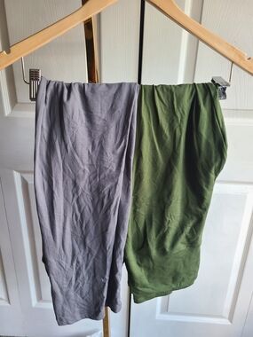 Women's Stretch Leggings Set — Gray & Olive Green